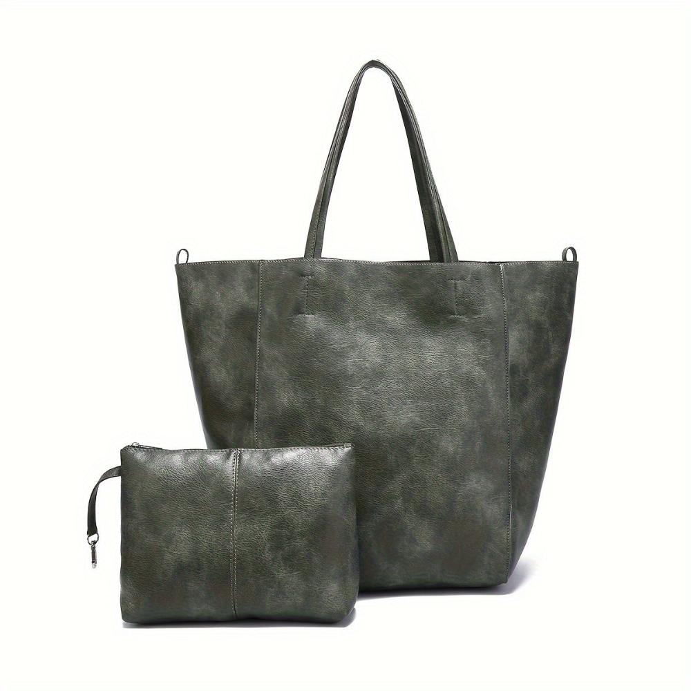 Heather - Faux Leather Tote Bag