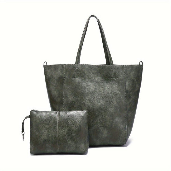 Heather - Faux Leather Tote Bag