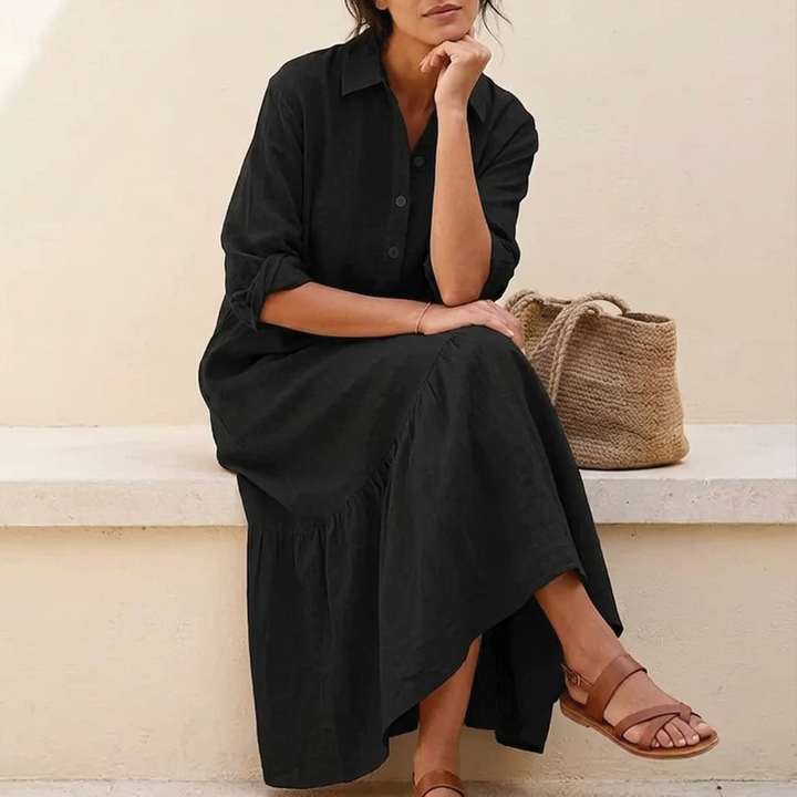 Laura - Tiered Shirt Maxi Dress