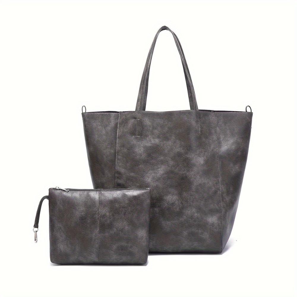 Heather - Faux Leather Tote Bag