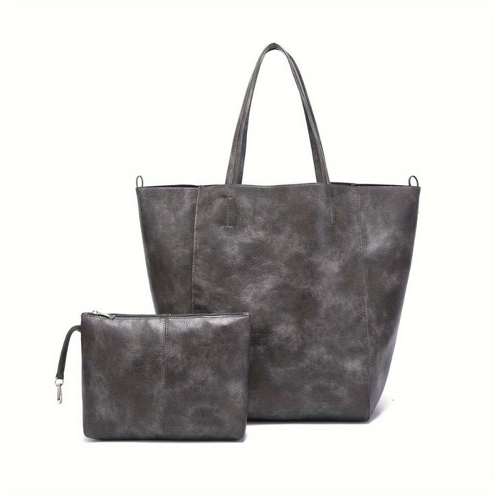 Heather - Faux Leather Tote Bag