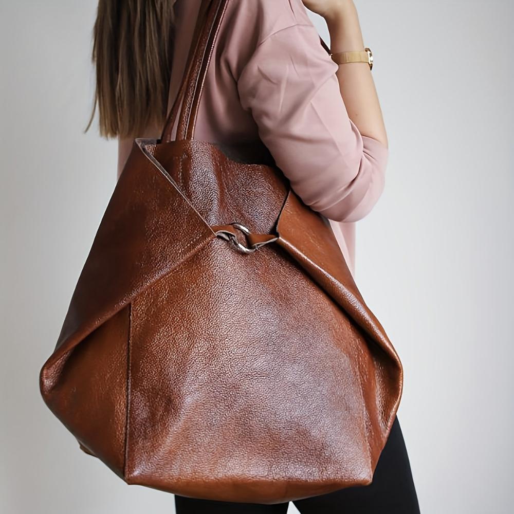 Heather - Faux Leather Tote Bag