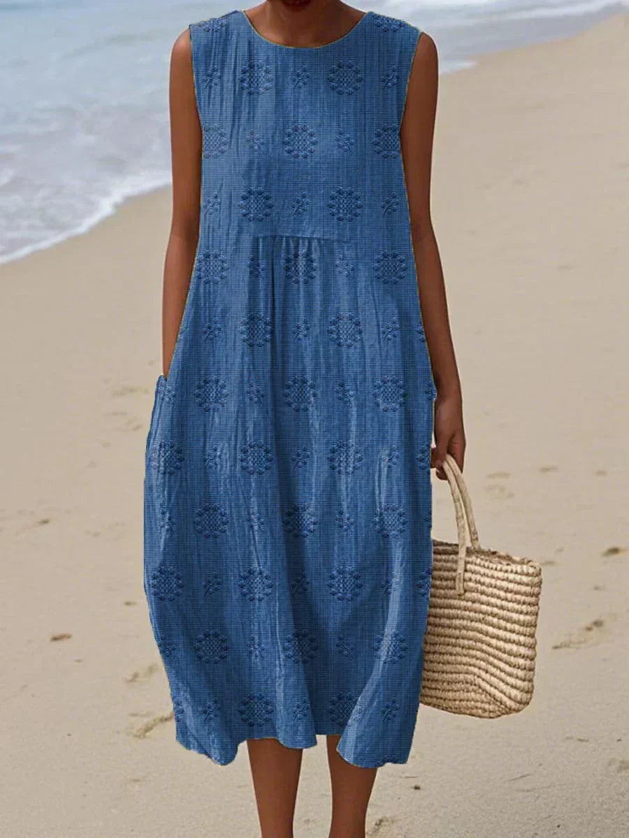 Olivia - Embroidered Midi Dress