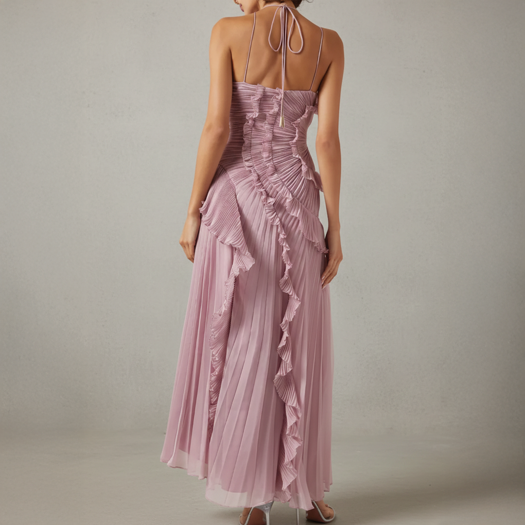 Women's One-Shoulder Pleated Maxi Dress with Asymmetric Hem and Lightweight Flowy Fabric HARPER & LANE Women's One-Shoulder Pleated Maxi Dress with Asymmetric Hem and Lightweight Flowy Fabric HARPER & LANE