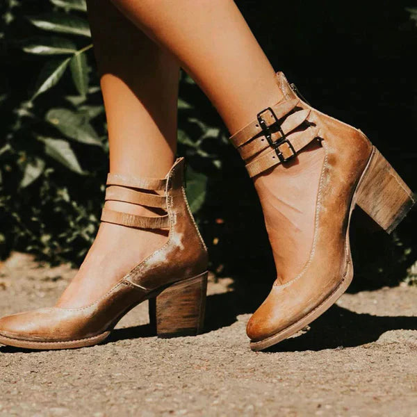 Gina - Block Heel Ankle Shoes