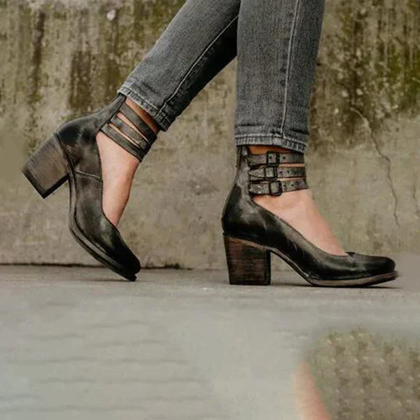 Gina - Block Heel Ankle Shoes