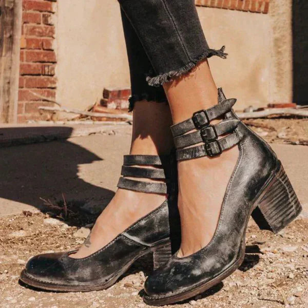Gina - Block Heel Ankle Shoes