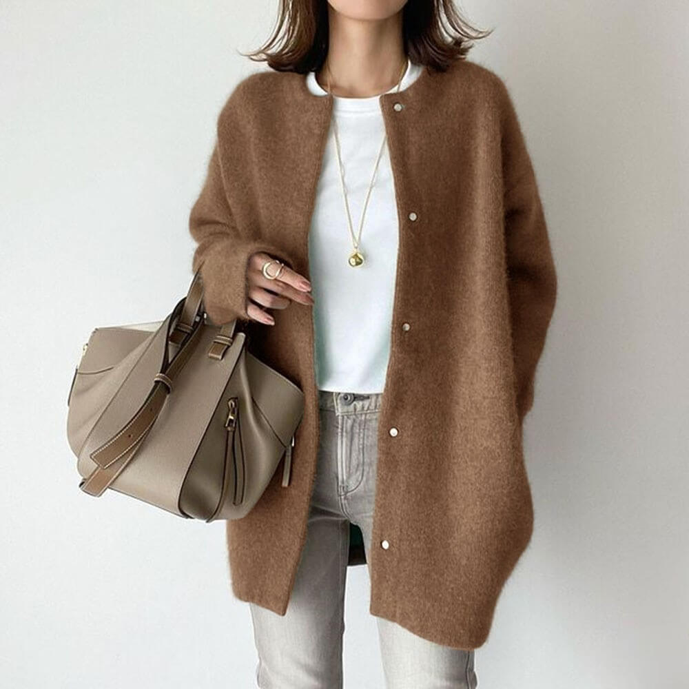 Madeline - Fuzzy Knit Cardigan