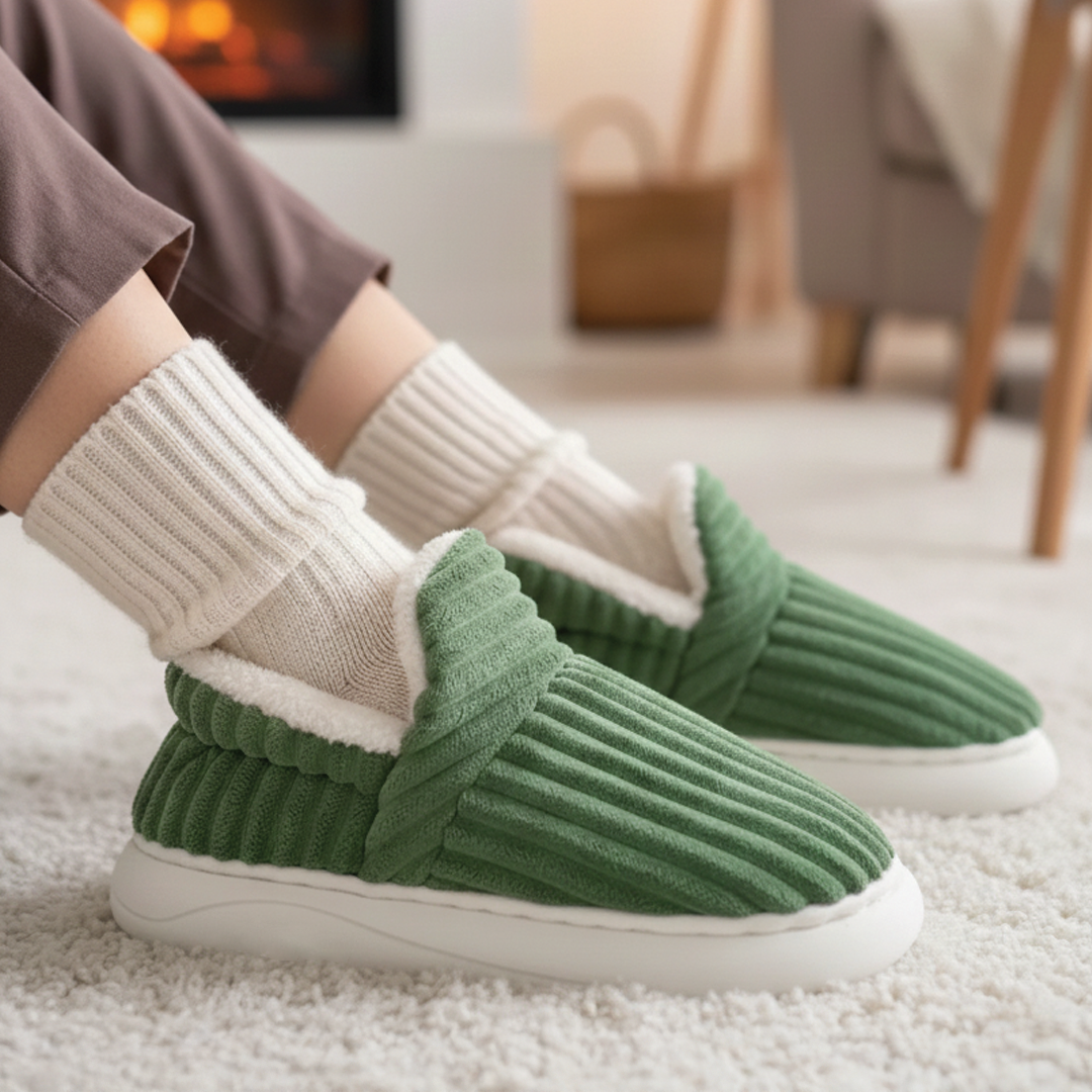 Pluffi Cozy Plush Slippers with Thick Cushioned Sole and Non-Slip Grip ...