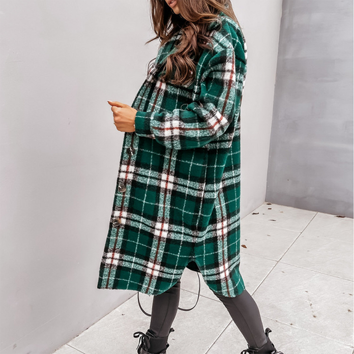 Heather - Checkered Longline Coat
