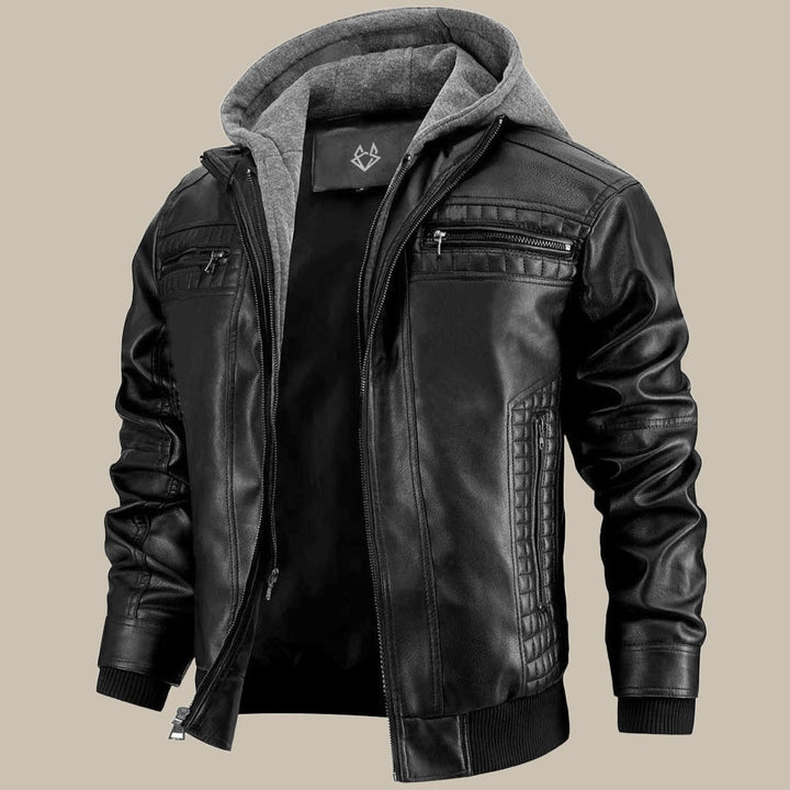 Parker - Leather Hooded Jacket