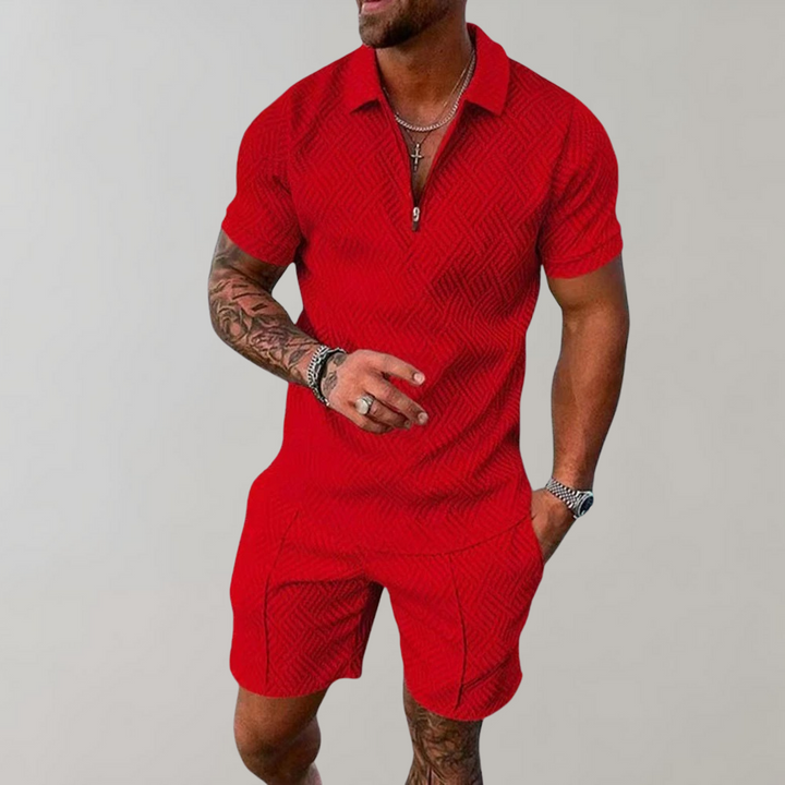 Roman - Zip Polo Shorts Set