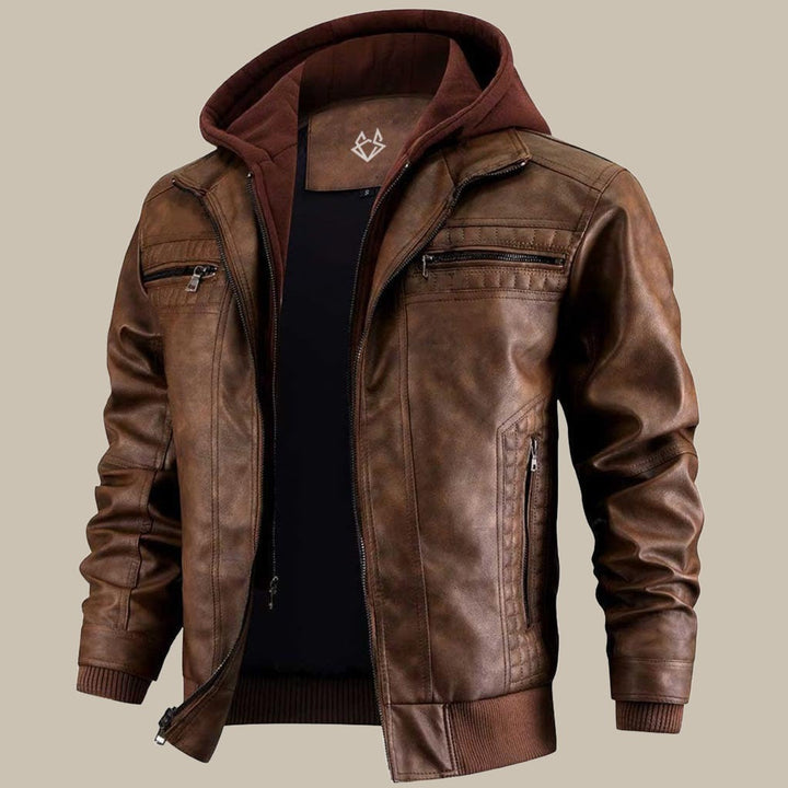 Parker - Leather Hooded Jacket