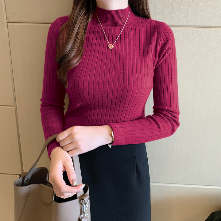 Aurora - Ribbed Turtleneck Top