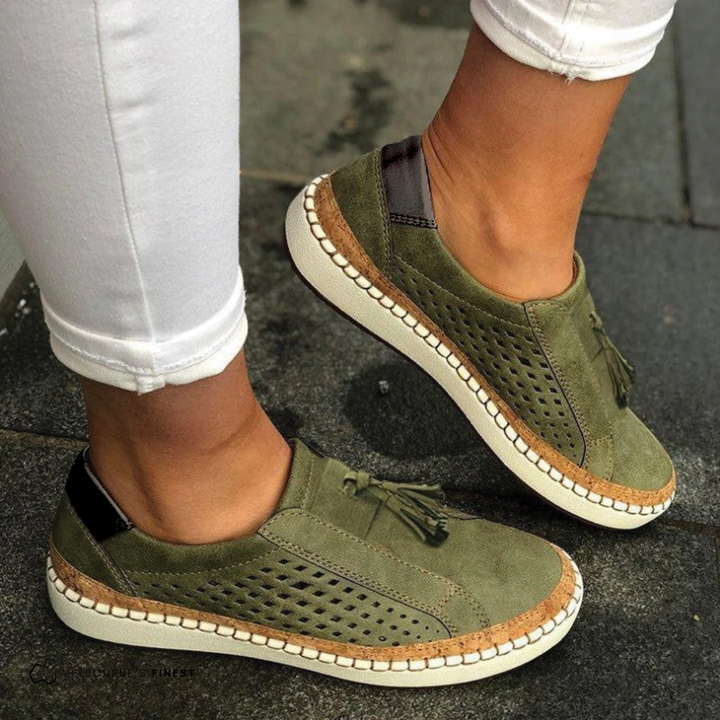 Claire - Perforated Slip-On Shoes