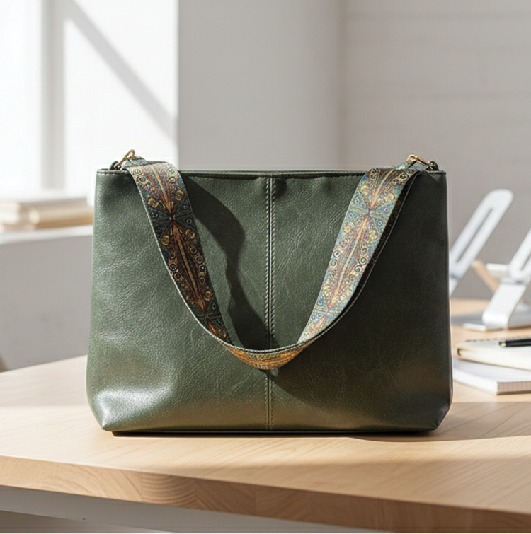 Isla - Vegan Leather Embroidered Bucket Bag