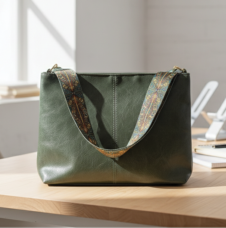 Isla - Vegan Leather Embroidered Bucket Bag