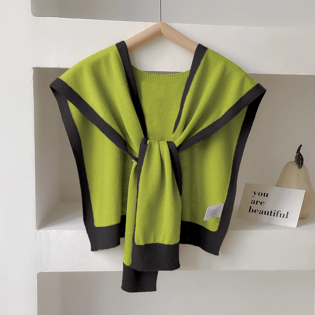 Emma – Striped Knit Shoulder Shawl