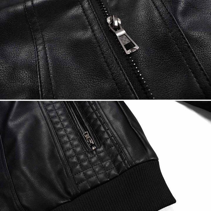 Parker - Leather Hooded Jacket