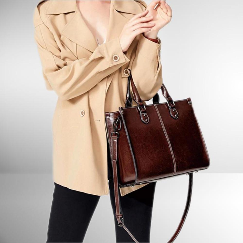 Sally - Structured Faux Leather Handbag