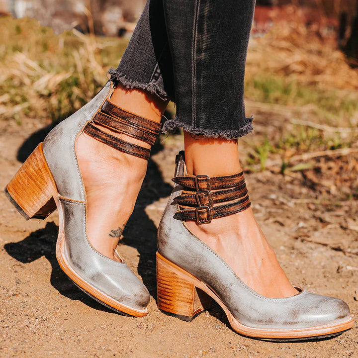 Gina - Block Heel Ankle Shoes