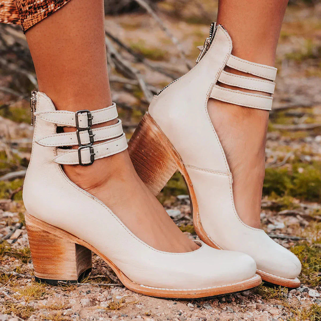 Gina - Block Heel Ankle Shoes