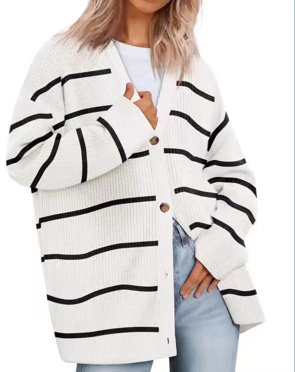 Anna - Striped Knit Cardigan
