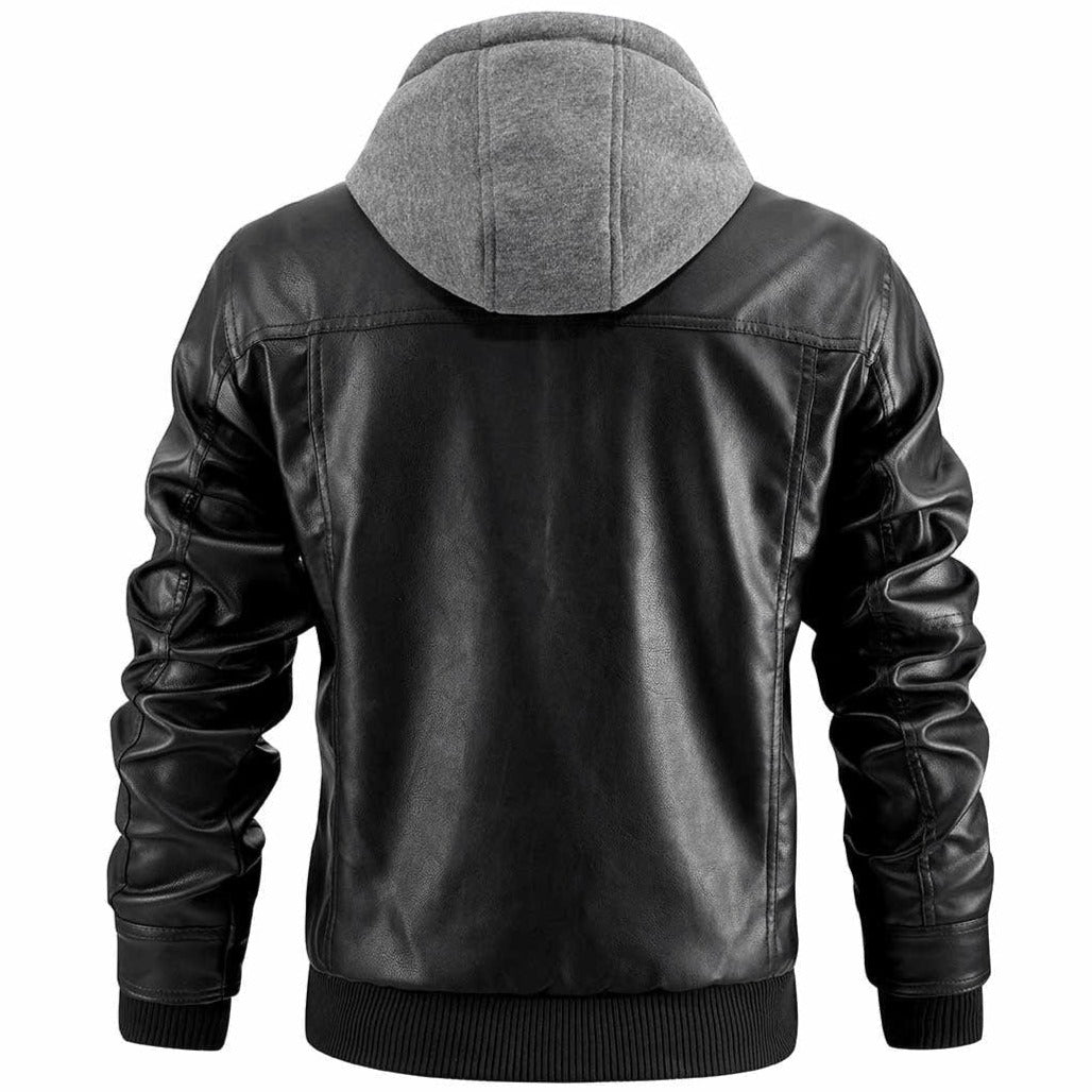 Parker - Leather Hooded Jacket