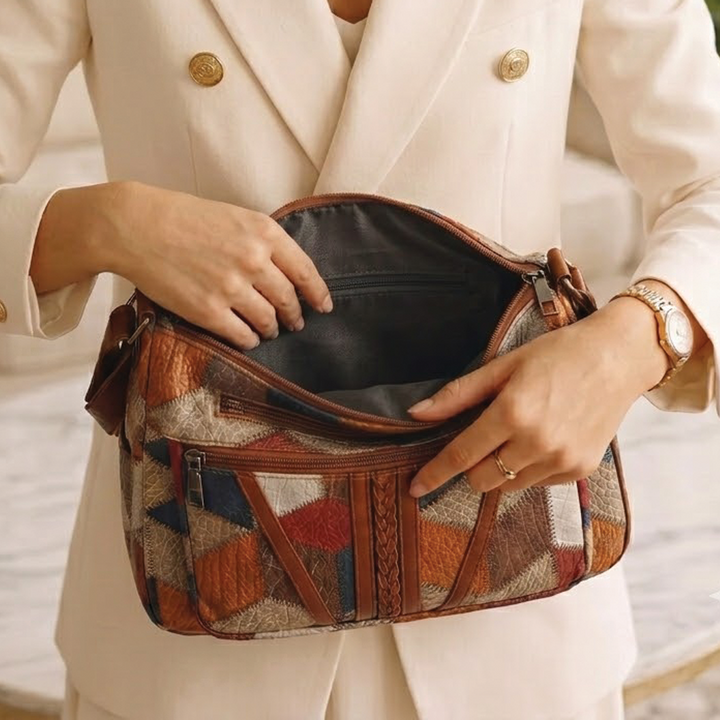 Pamela - Vegan Leather Patchwork Shoulder Bag
