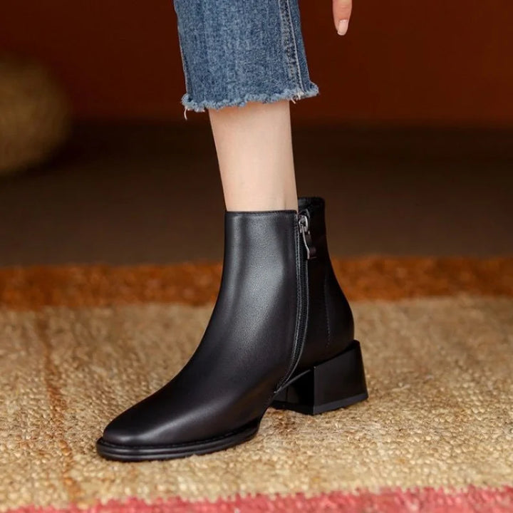 Sophia Chunky Heel Ankle Boots