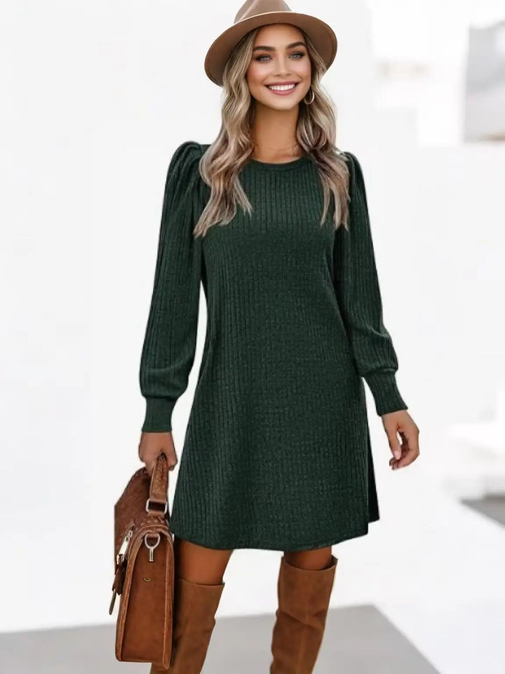 Elizabeth - Knit Bubble Sleeve Dress