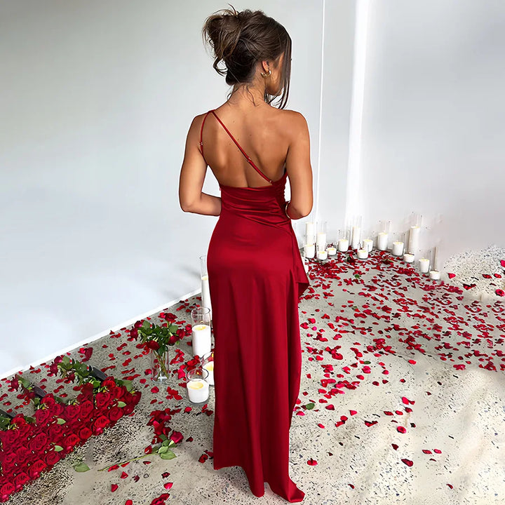 Lily - One Shoulder Satin Dress