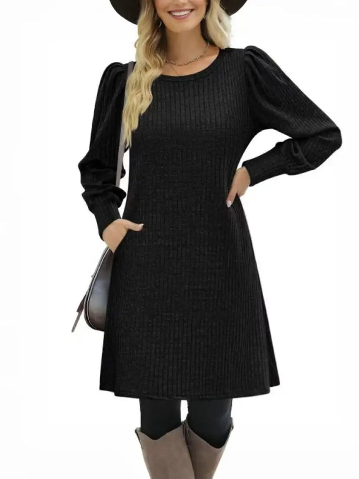 Elizabeth - Knit Bubble Sleeve Dress