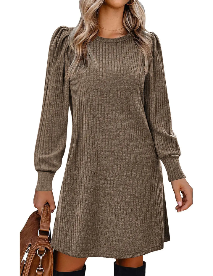 Elizabeth - Knit Bubble Sleeve Dress