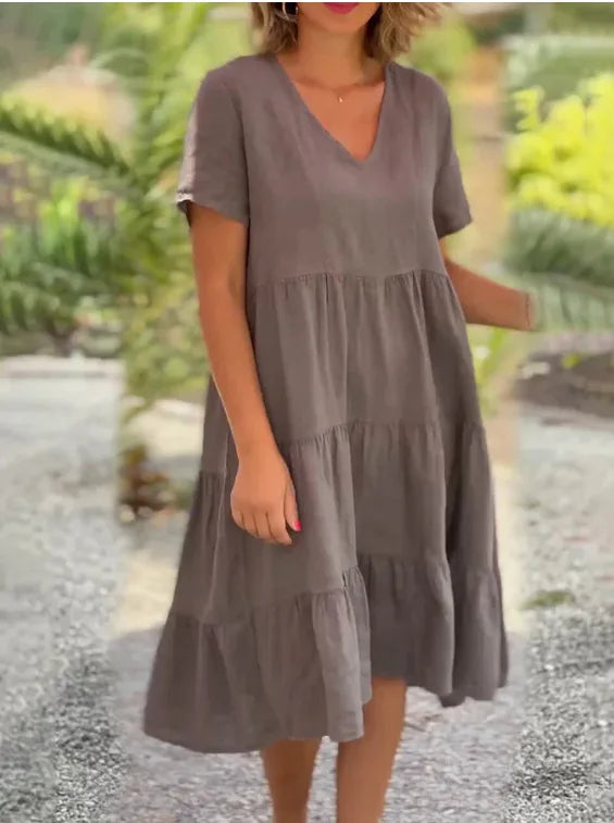 Julie - Tiered V-Neck Dress