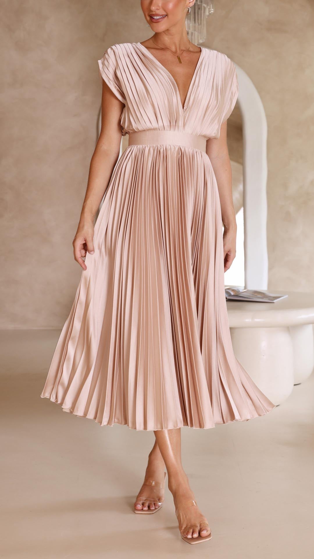 stella pleated maxi dress Stella