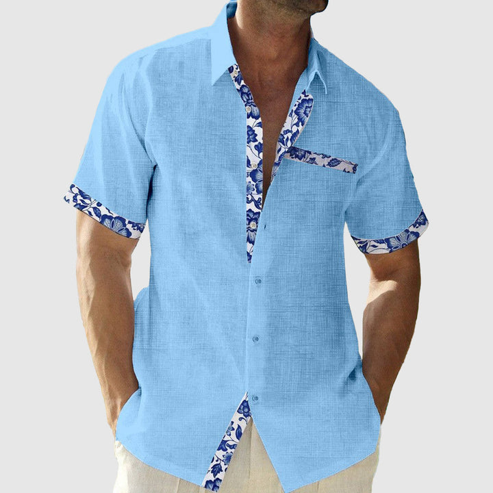 Josiah - Floral Trim Shirt
