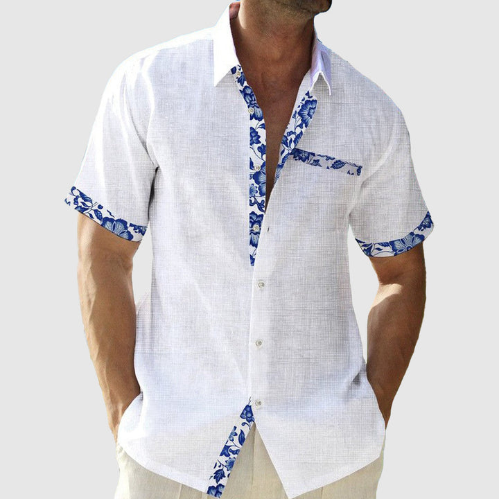 Josiah - Floral Trim Shirt
