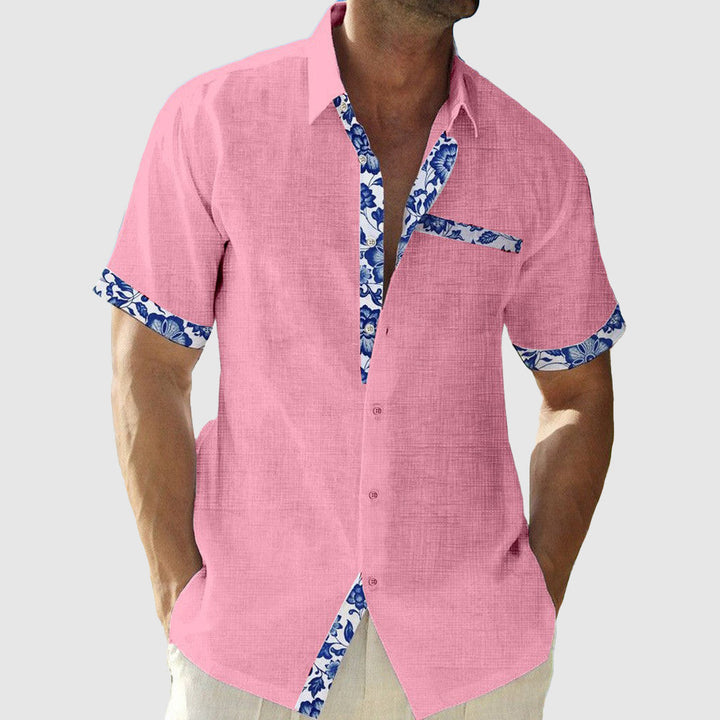 Josiah - Floral Trim Shirt