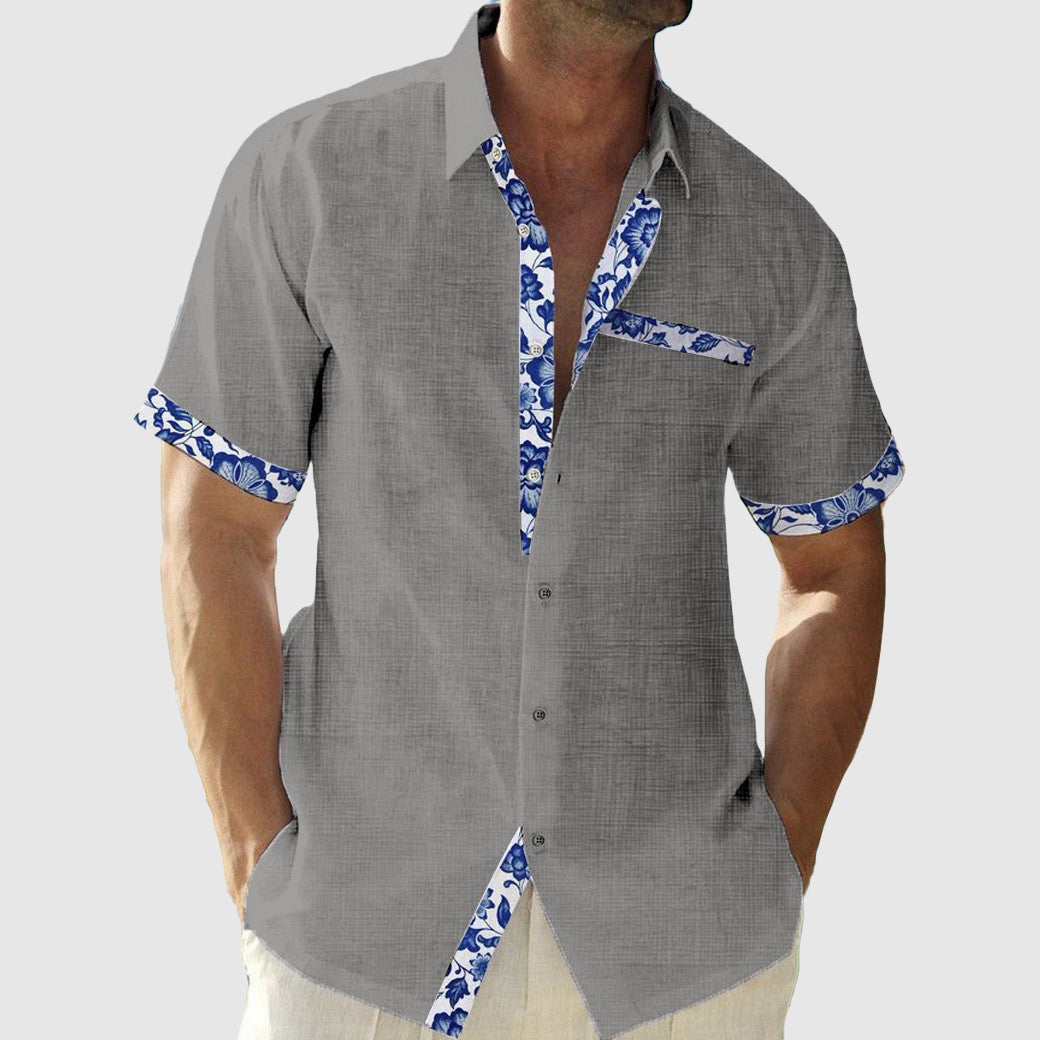 Josiah - Floral Trim Shirt