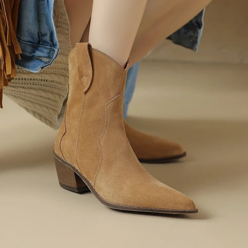 Sadie - Western Ankle Boots
