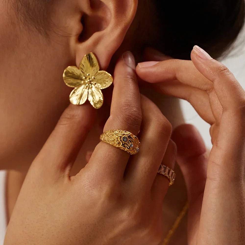 Autumn - Oversized Floral Earrings