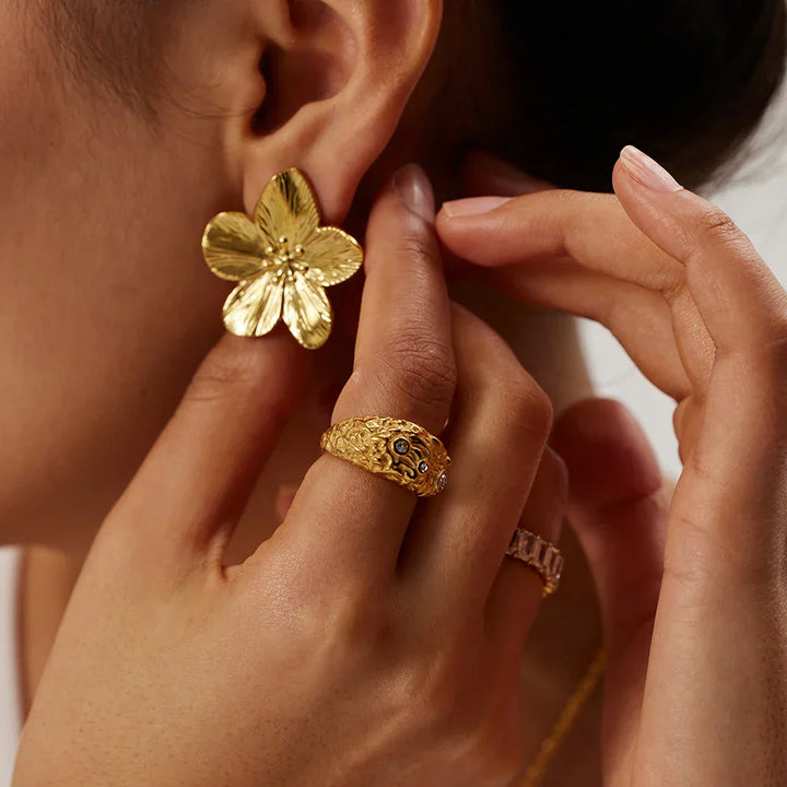 Autumn - Oversized Floral Earrings