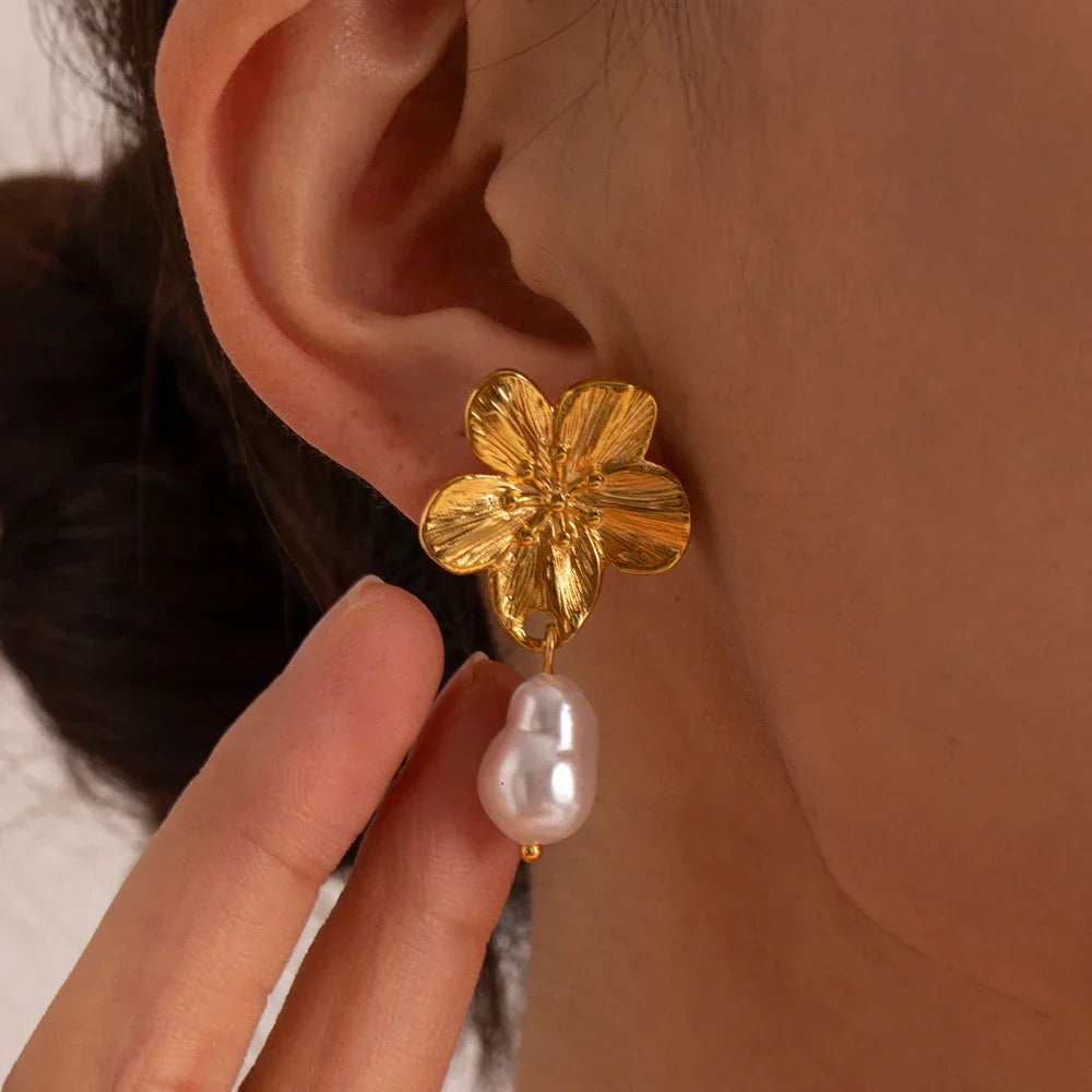 Autumn - Oversized Floral Earrings