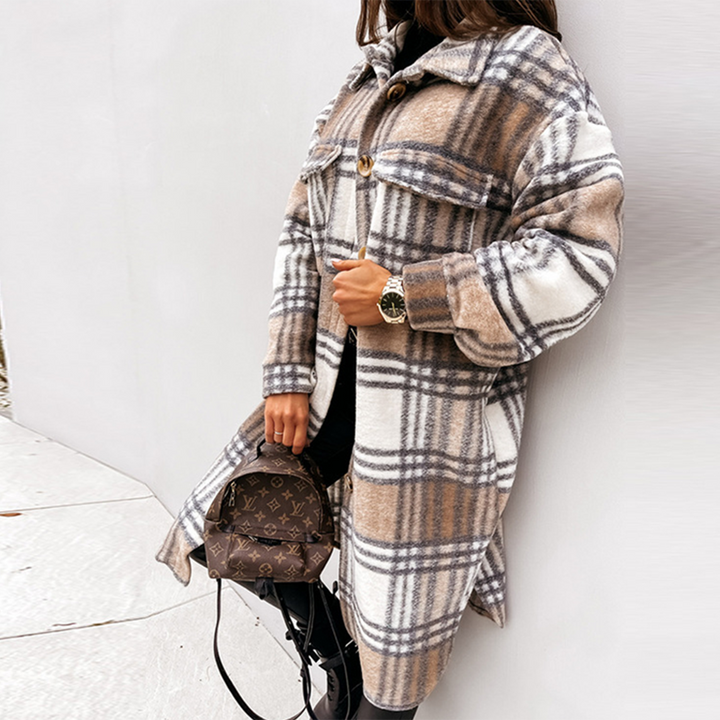 Heather - Checkered Longline Coat