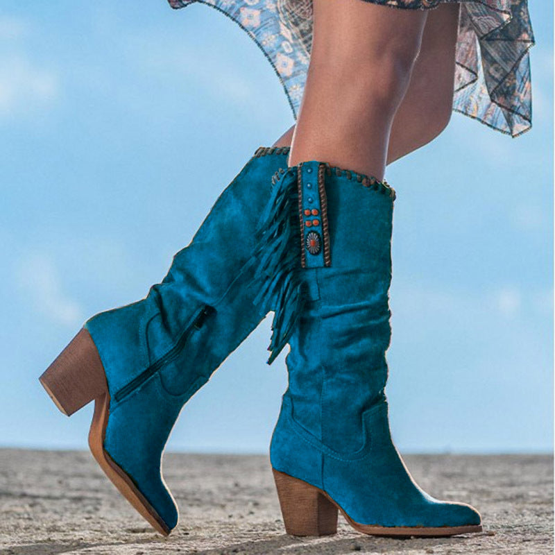 Janice - Western Knee-High Boots