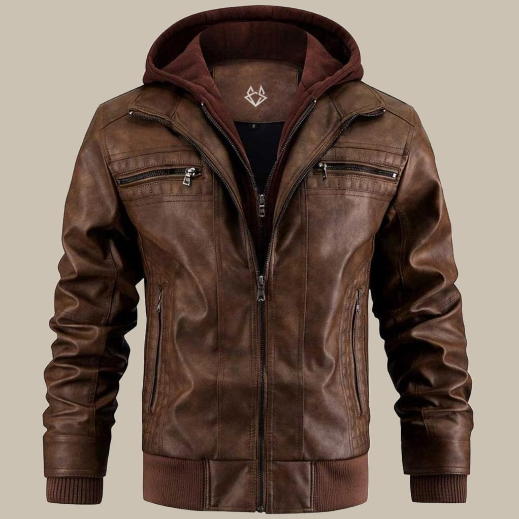 Parker - Leather Hooded Jacket