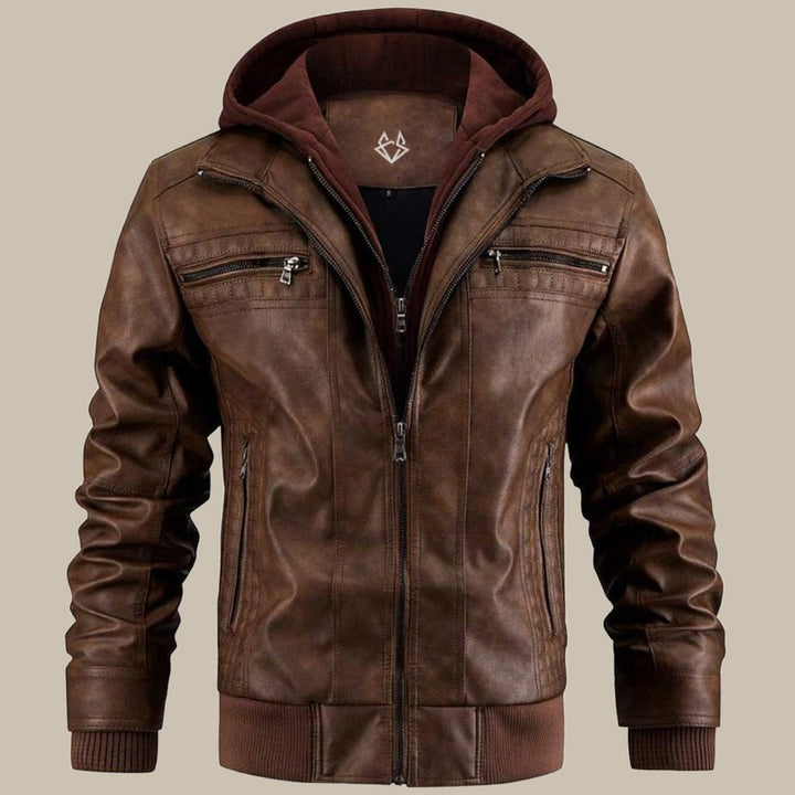 Parker - Leather Hooded Jacket