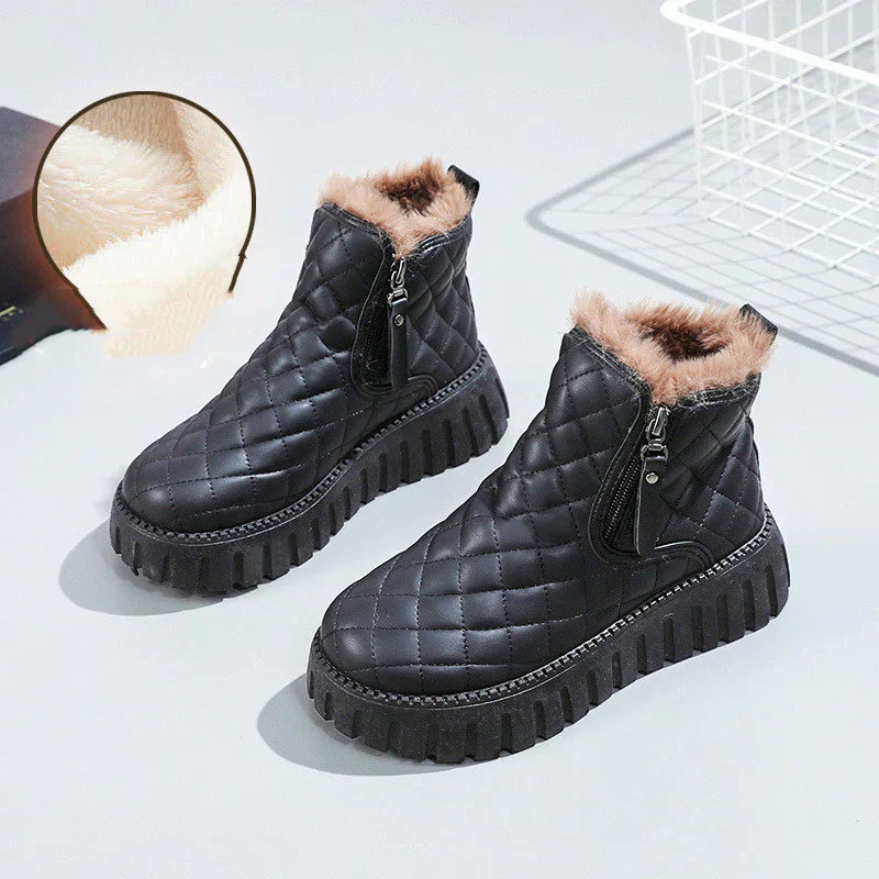 Lily - Checkered Ankle Boots