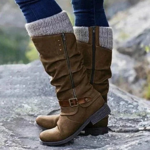 Teresa - Buckle Knee-High Boots